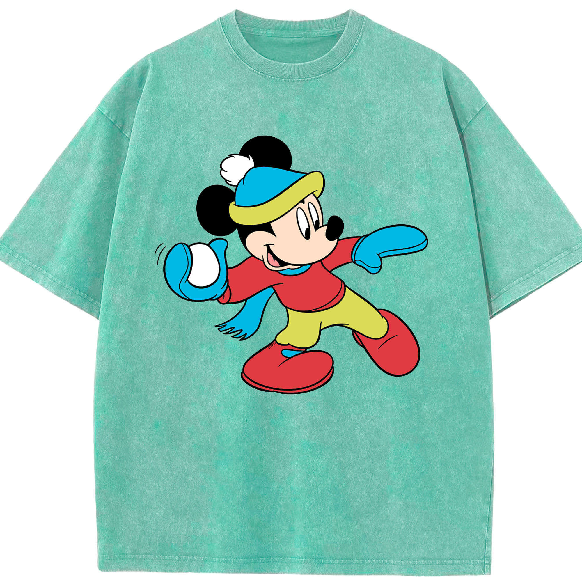 （画像用） ミッキーマウス Mickey Mouse 綿100% ヴィンテージ風 半袖Tシャツ（フロントプリント）